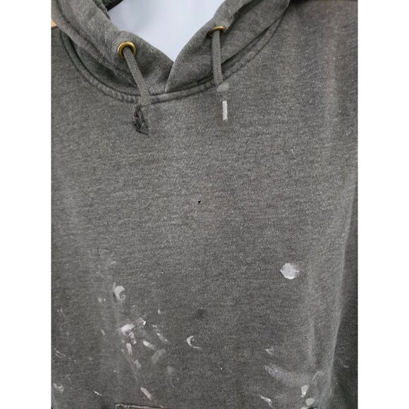 Carhartt Men Hooded Sweatshirt With Paint Marks Small Holes Distressed thrashed - Picture 4 of 14